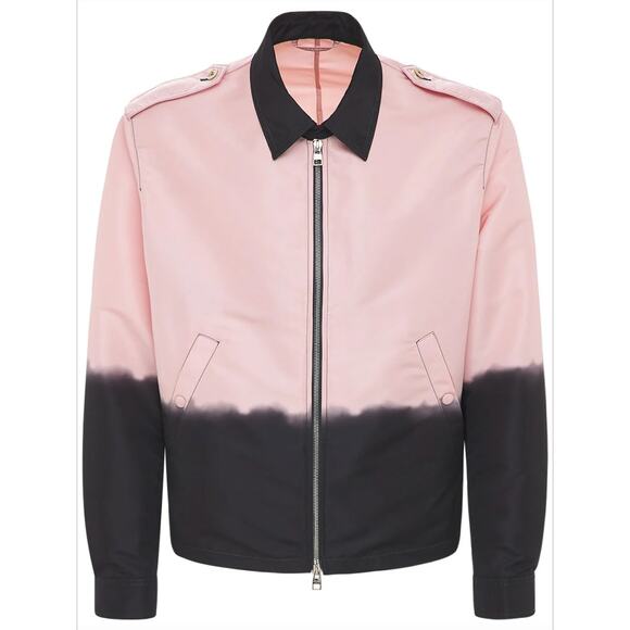 Alexander McQueen Pink & Black Dip Dye Front Zip Jacket 50 / Large